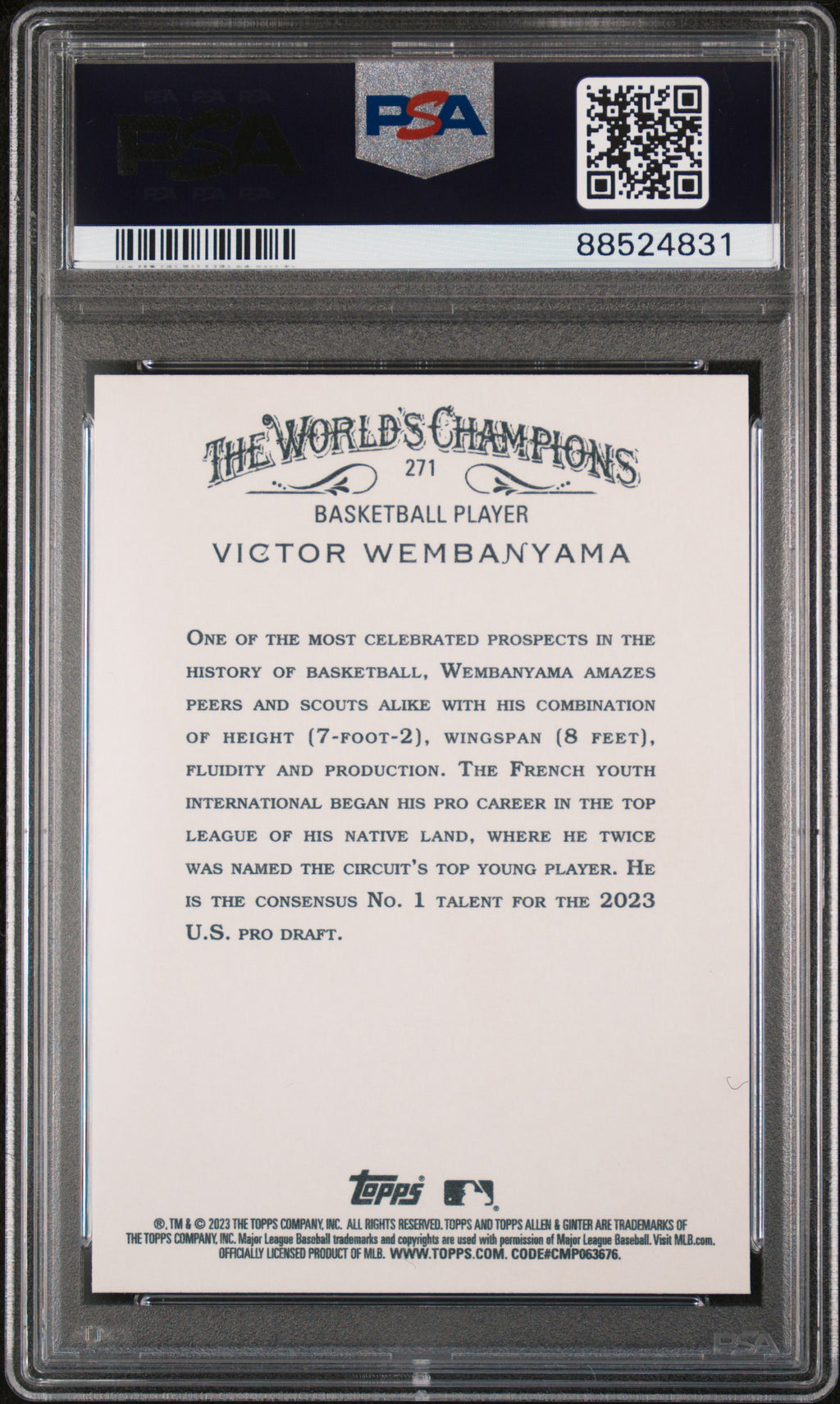 VICTOR WEMBANYAMA 2023 Topps Allen & Ginter Rookie #271 PSA 10 Spurs