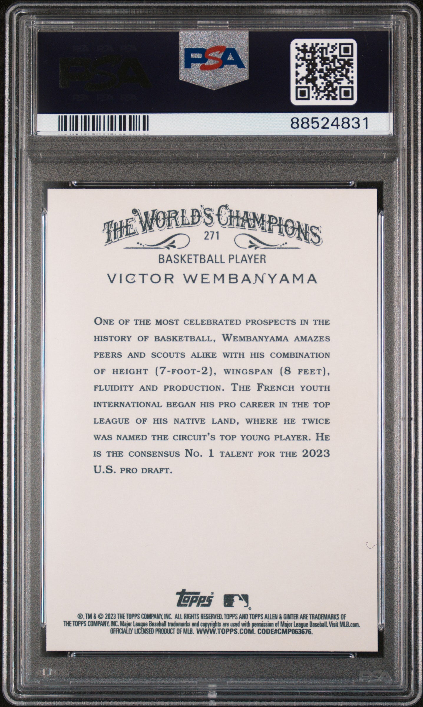 VICTOR WEMBANYAMA 2023 Topps Allen & Ginter Rookie #271 PSA 10 Spurs