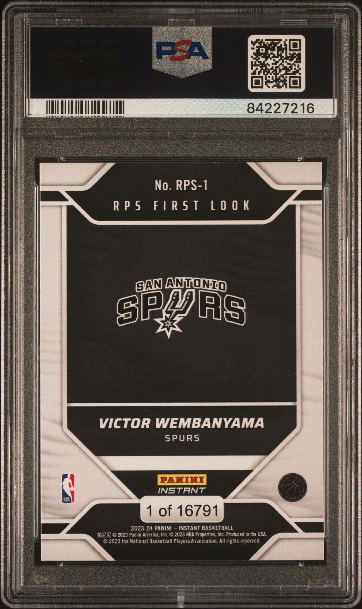 VICTOR WEMBANYAMA 2023 Panini Instant RPS First Look Rookie #RPS1 PSA 9 Spurs