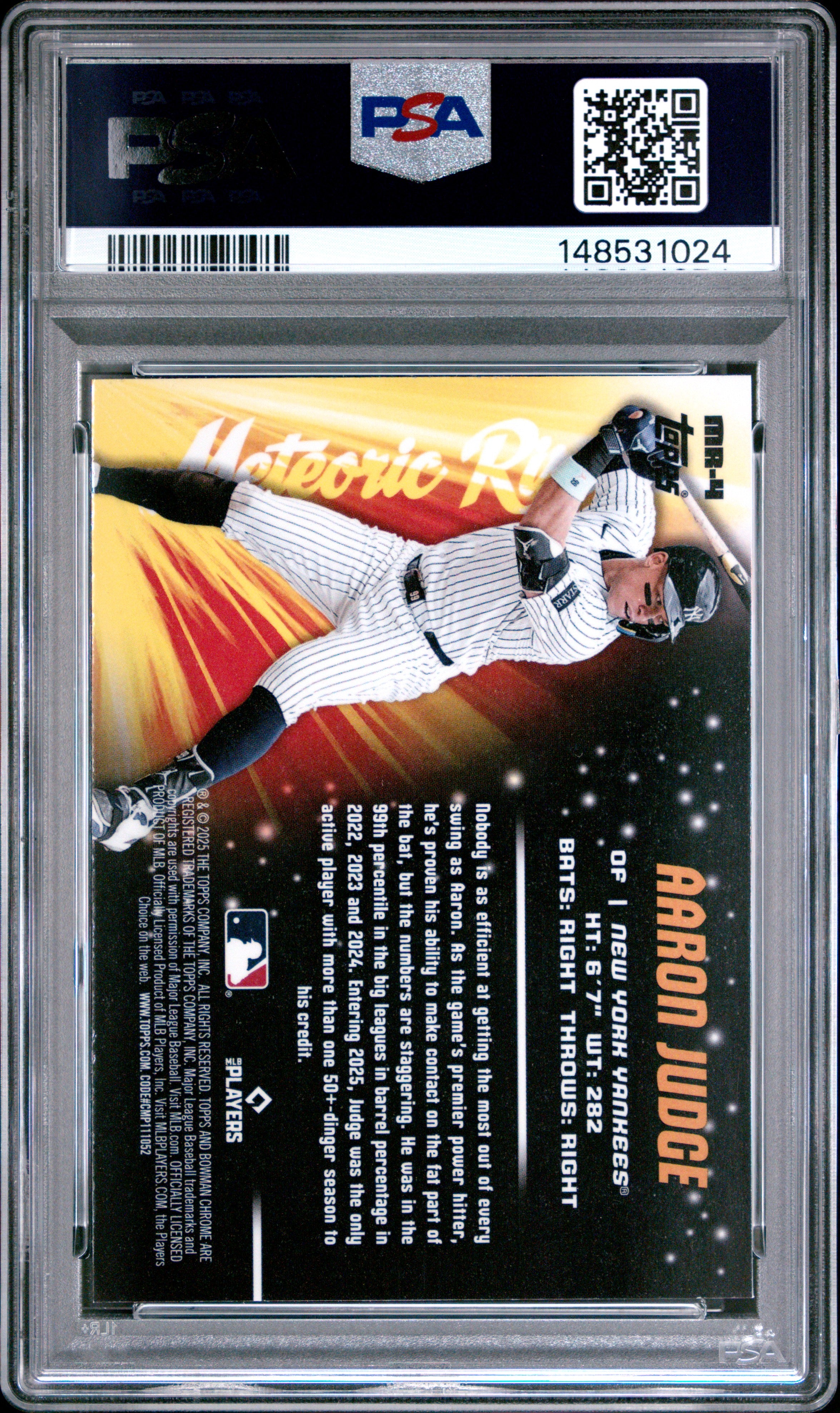 AARON JUDGE 2025 Bowman Chrome Mega Box Meteoric Rise #4 PSA 10 Yankees