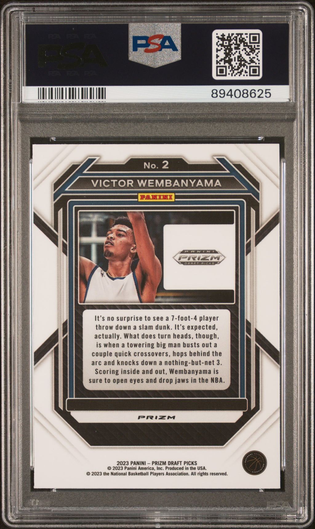 VICTOR WEMBANYAMA 2023 Panini Prizm Draft Picks Red Ice Rookie #2 PSA 10 Spurs