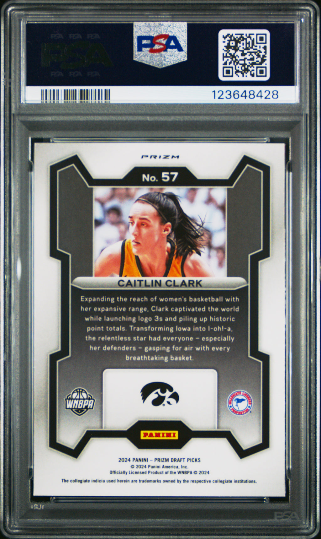 CAITLIN CLARK 2024 Panini Prizm Draft Picks #57 Red Ice Rookie PSA 10 Hawkeyes
