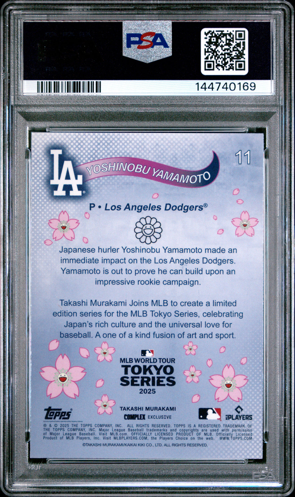 YOSHINOBU YAMAMOTO 2025 Topps Murakami Tokyo Series #11 PSA 10 Dodgers