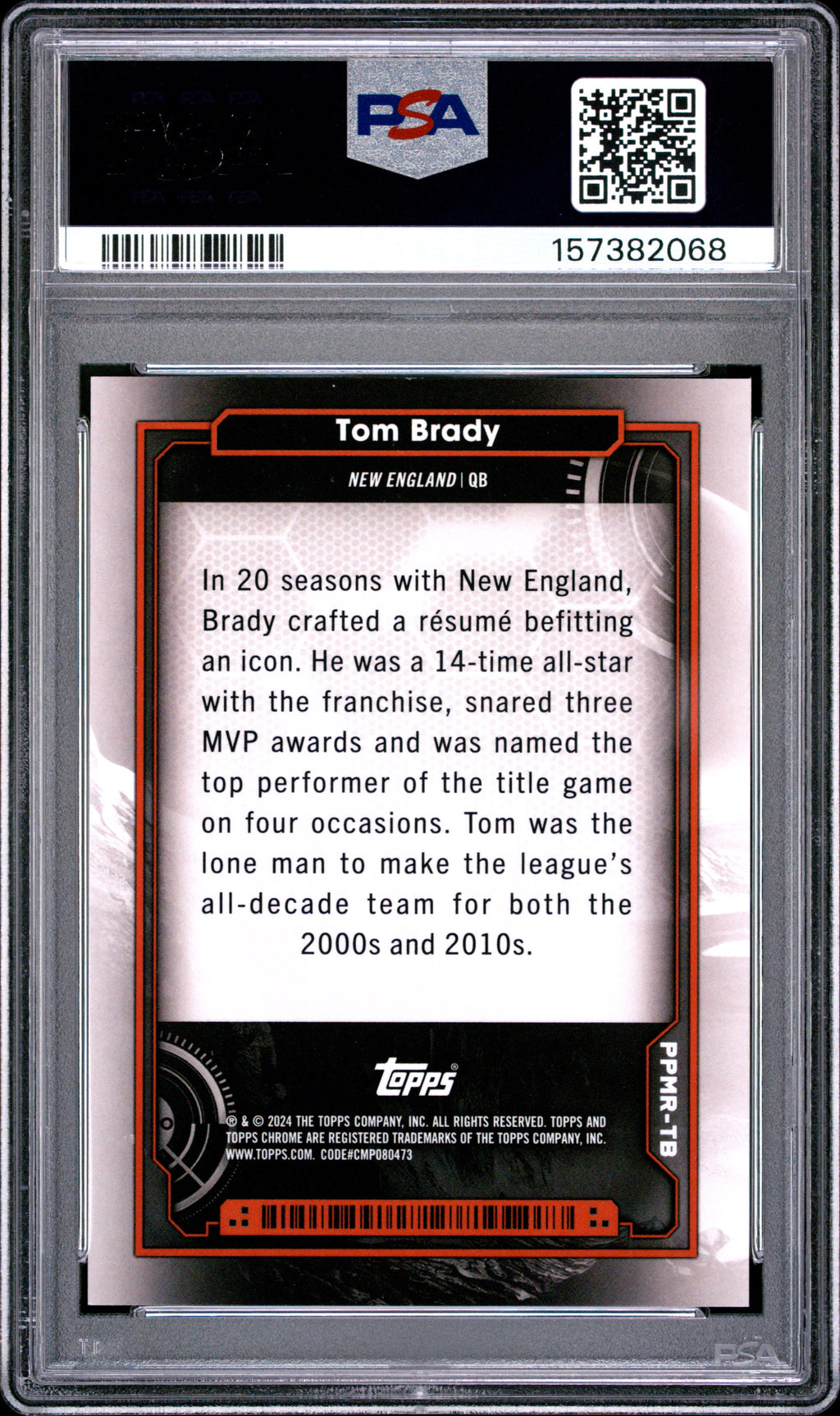 TOM BRADY 2024 Topps Cosmic Chrome Planetary Pursuit Mars SSP #TB PSA 10
