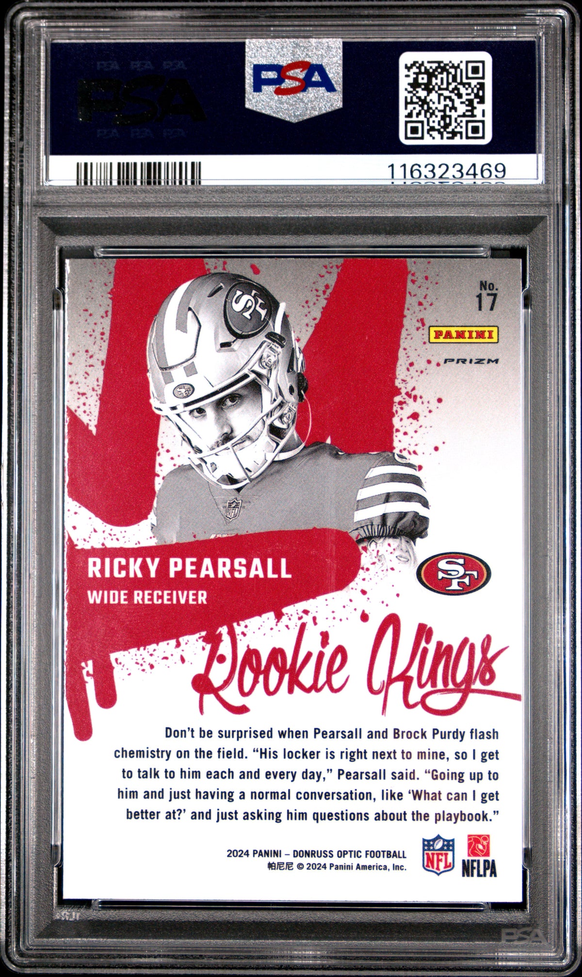 RICKY PEARSALL 2024 Panini Donruss Optic Rookie Kings Case Hit SSP #17 PSA 10