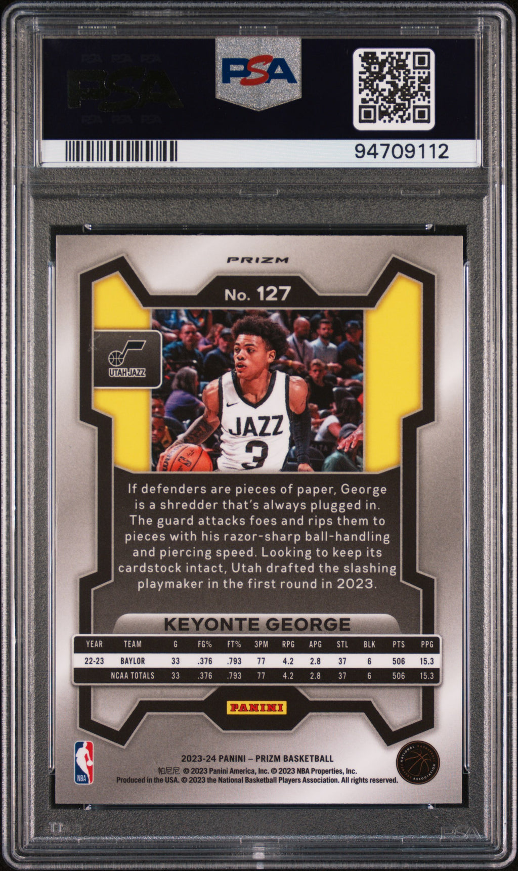 KEYONTE GEORGE 2023-24 Panini Prizm Rookie Ice #127 PSA 10 Jazz