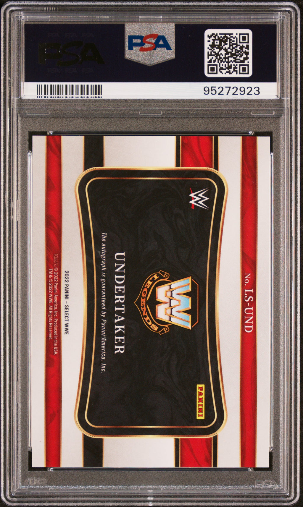 UNDERTAKER 2022 Panini Select WWE Legendary Signatures Auto #LSUND PSA 10