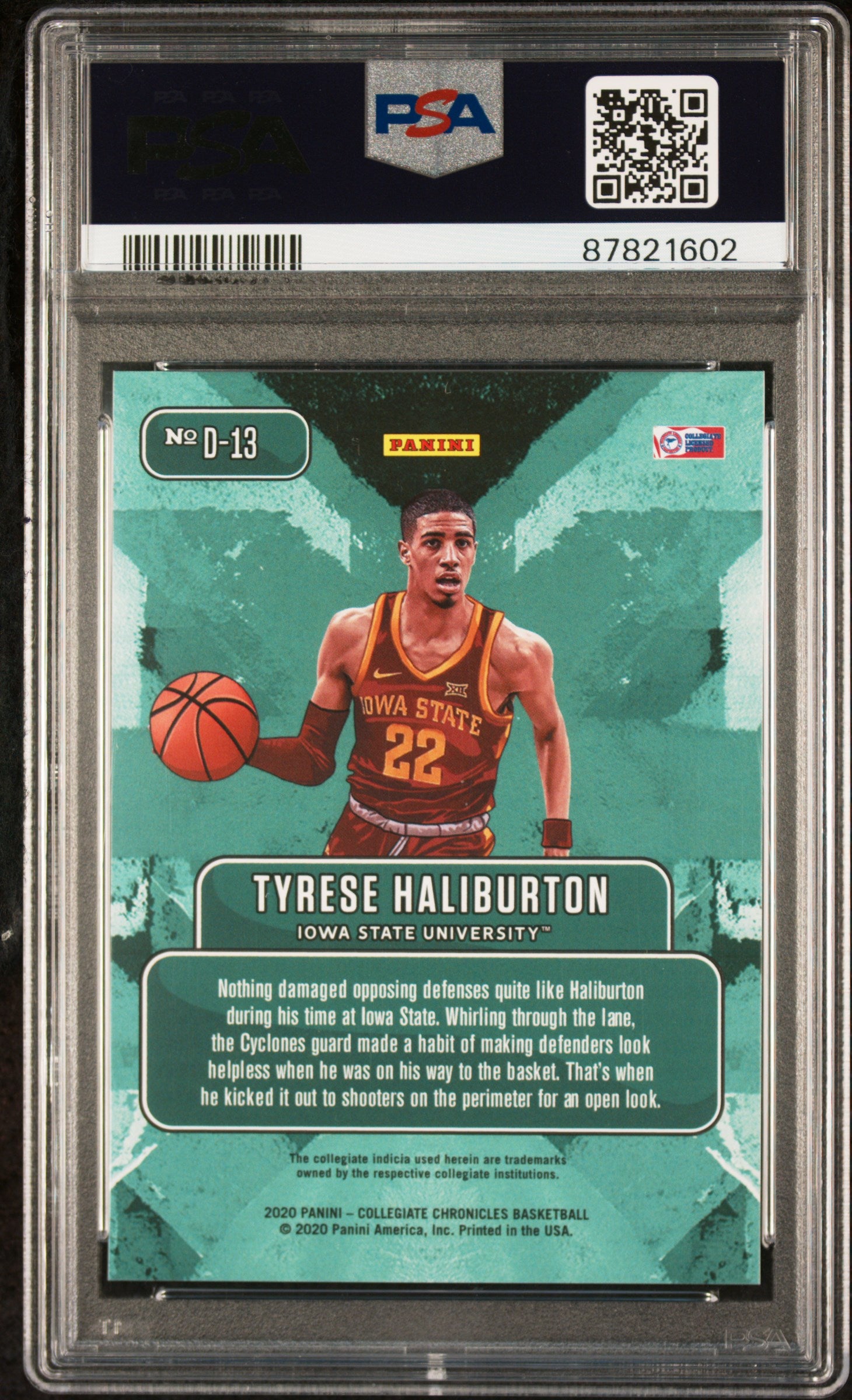 TYRESE HALIBURTON 2020-21 Panini Prizm Draft Picks Downtown SSP #D13 PSA 10