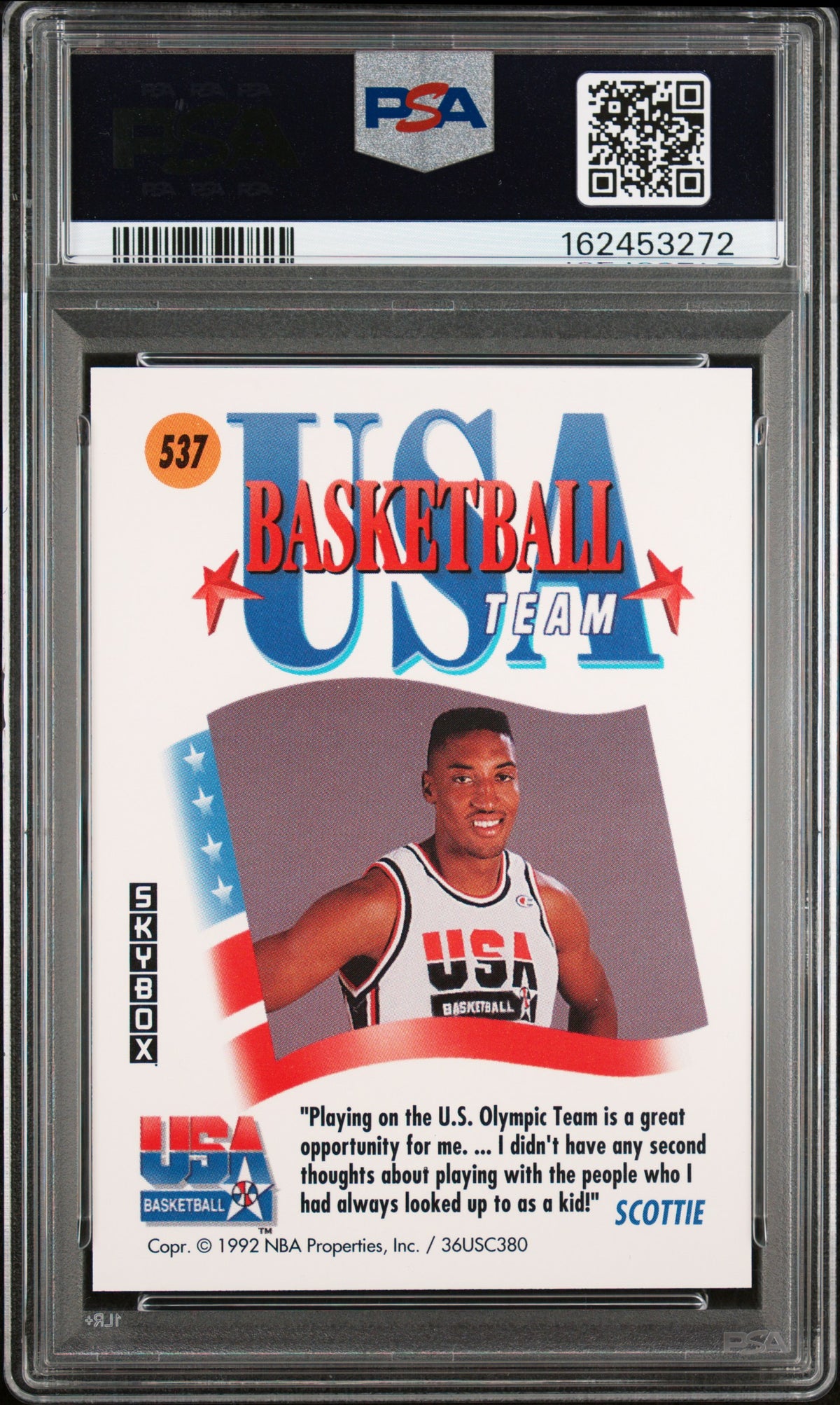 SCOTTIE PIPPEN 1991-92 Skybox USA Basketball #537 PSA 10 Team USA