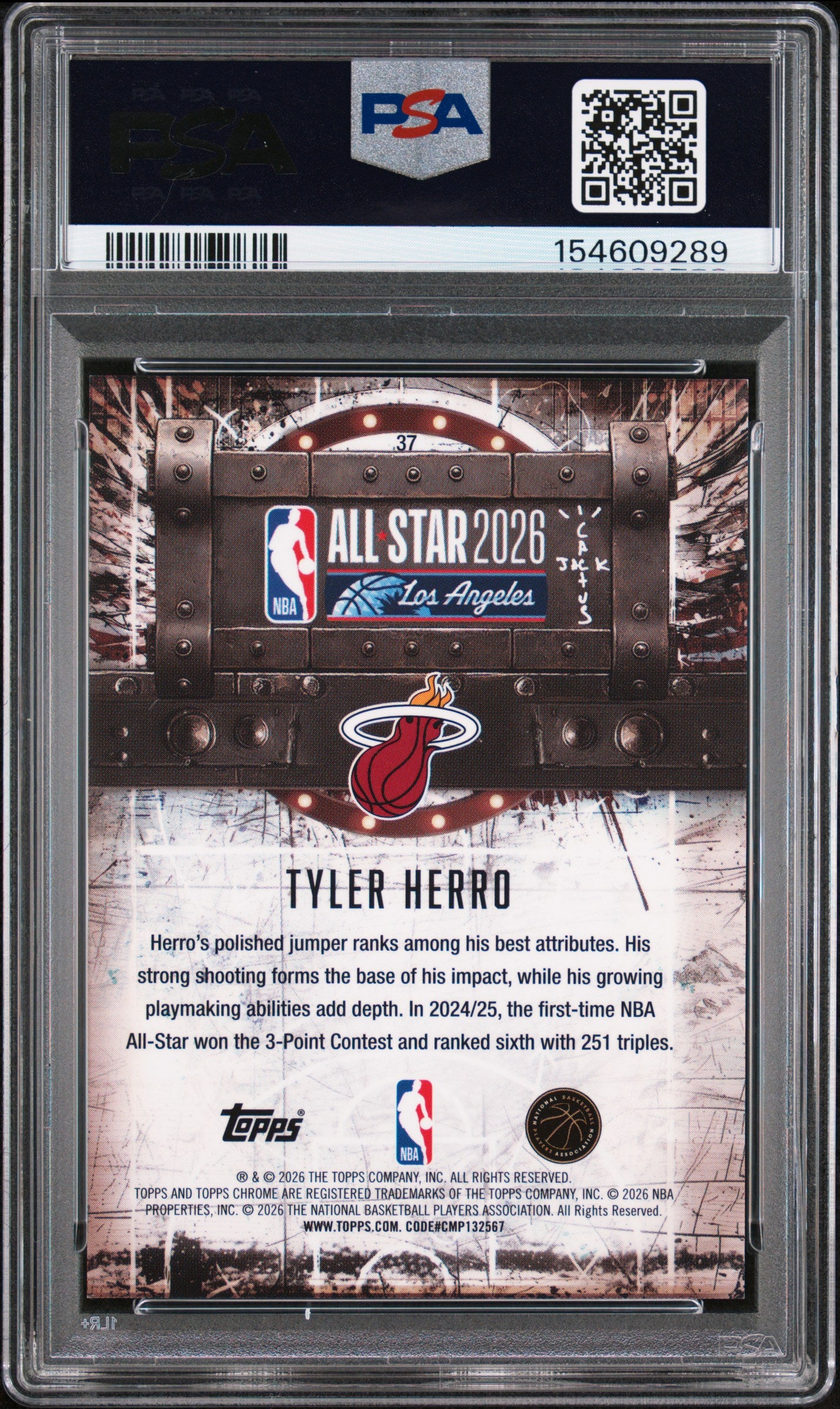 TYLER HERRO 2025 Topps Chrome Cactus Jack Orange Refractor /50 #79 PSA 10 Heat