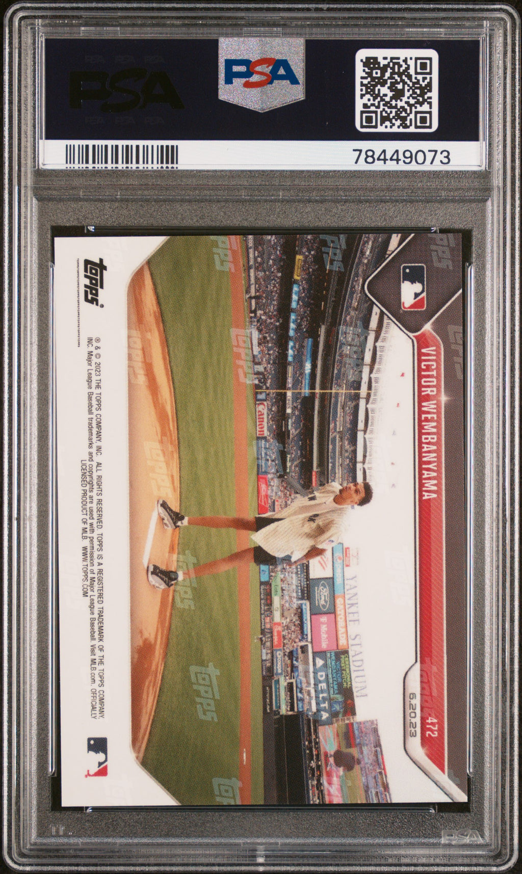 VICTOR WEMBANYAMA 2023 Topps Now Rookie 1st Pitch #472 PSA 10 Spurs