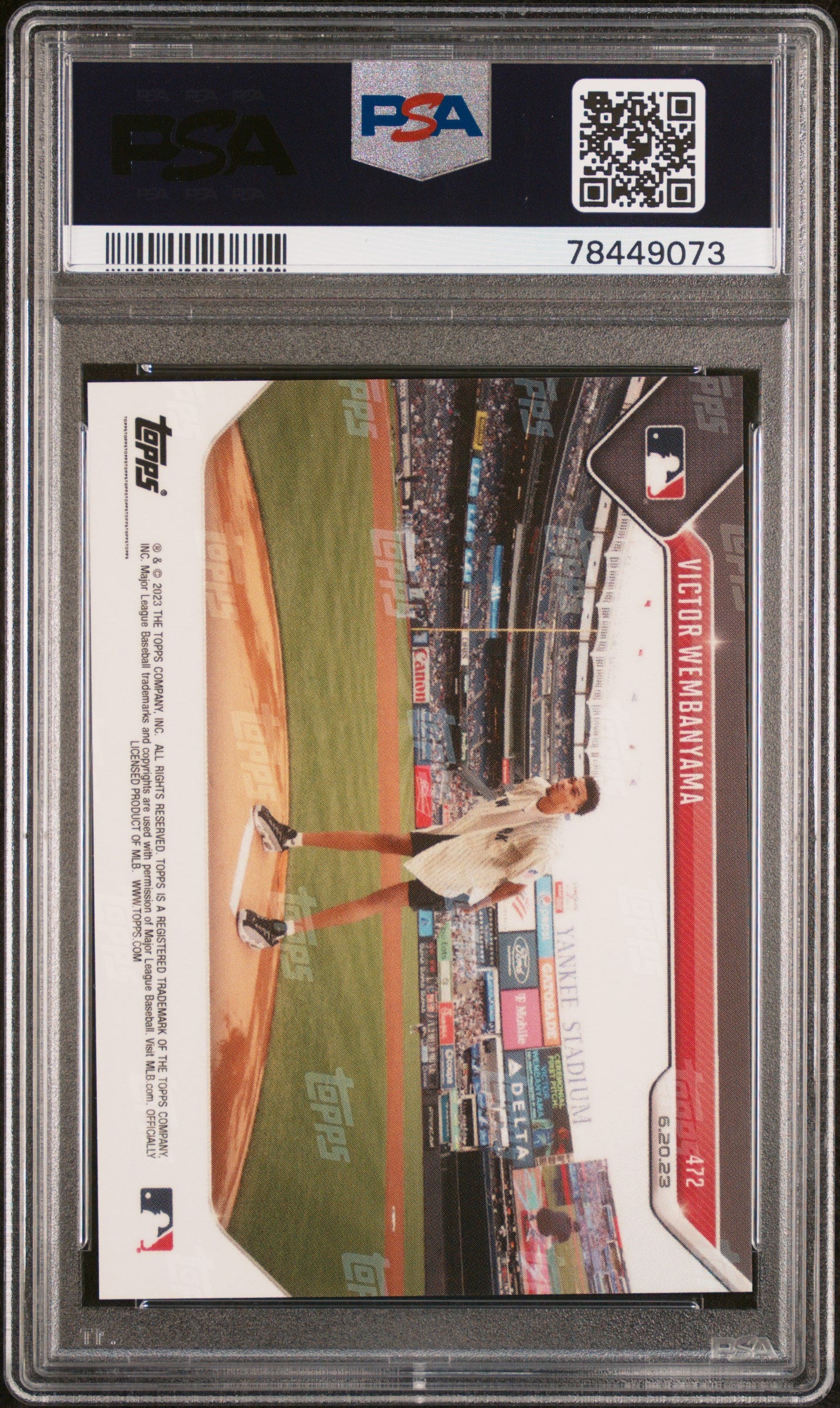 VICTOR WEMBANYAMA 2023 Topps Now Rookie 1st Pitch #472 PSA 10 Spurs