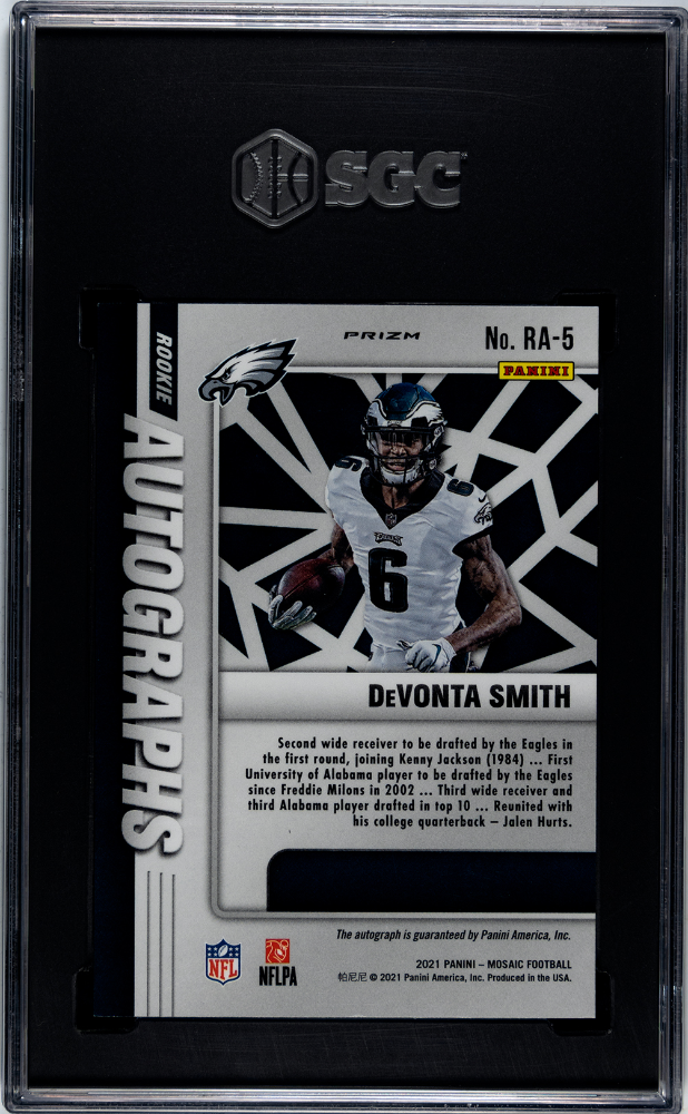 DEVONTA SMITH 2021 Panini Mosaic Rookie Auto Silver Prizm #RA-5 SGC 10 Eagles