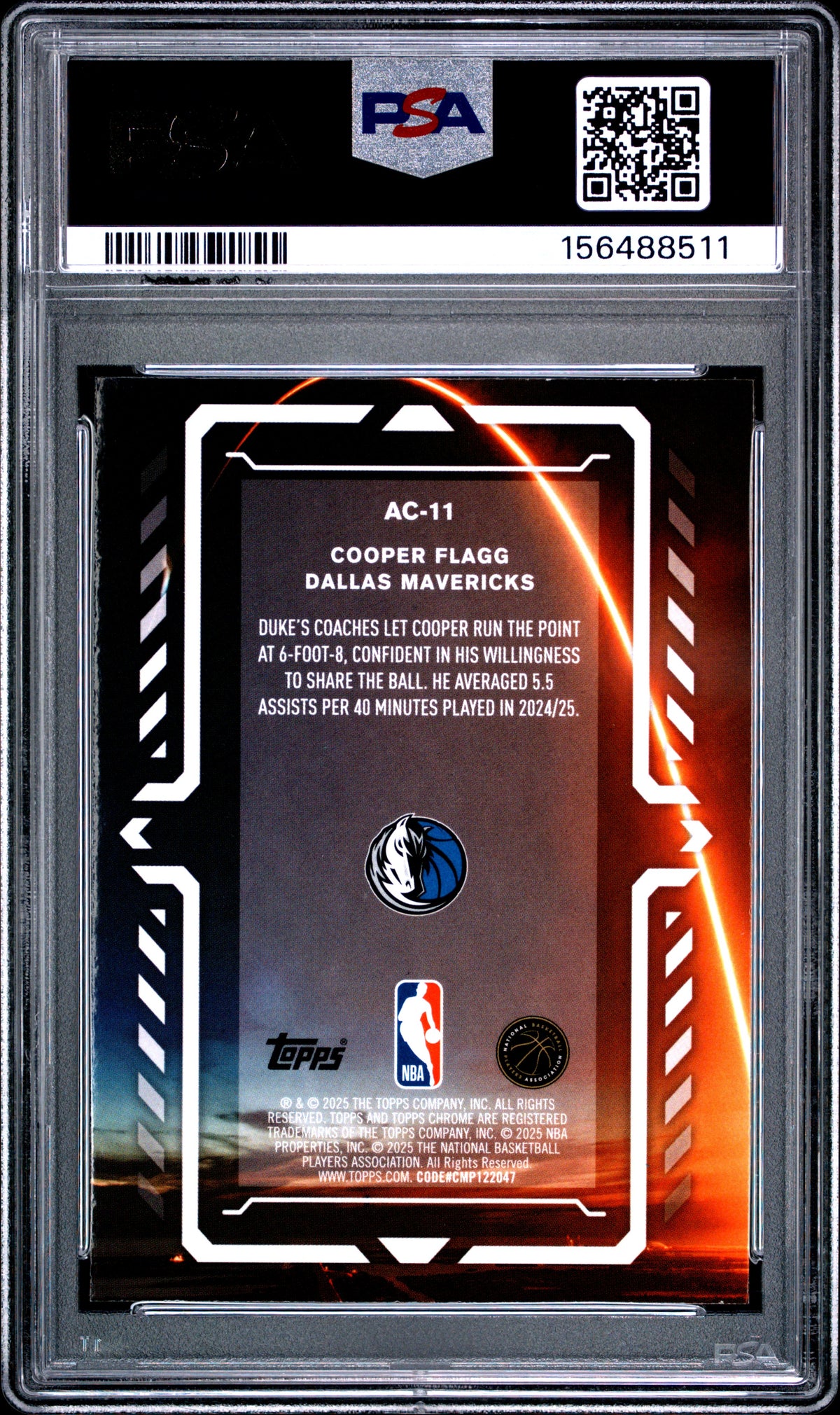 COOPER FLAGG 2025-26 Topps Chrome Activators Rookie #AC-11 PSA 10