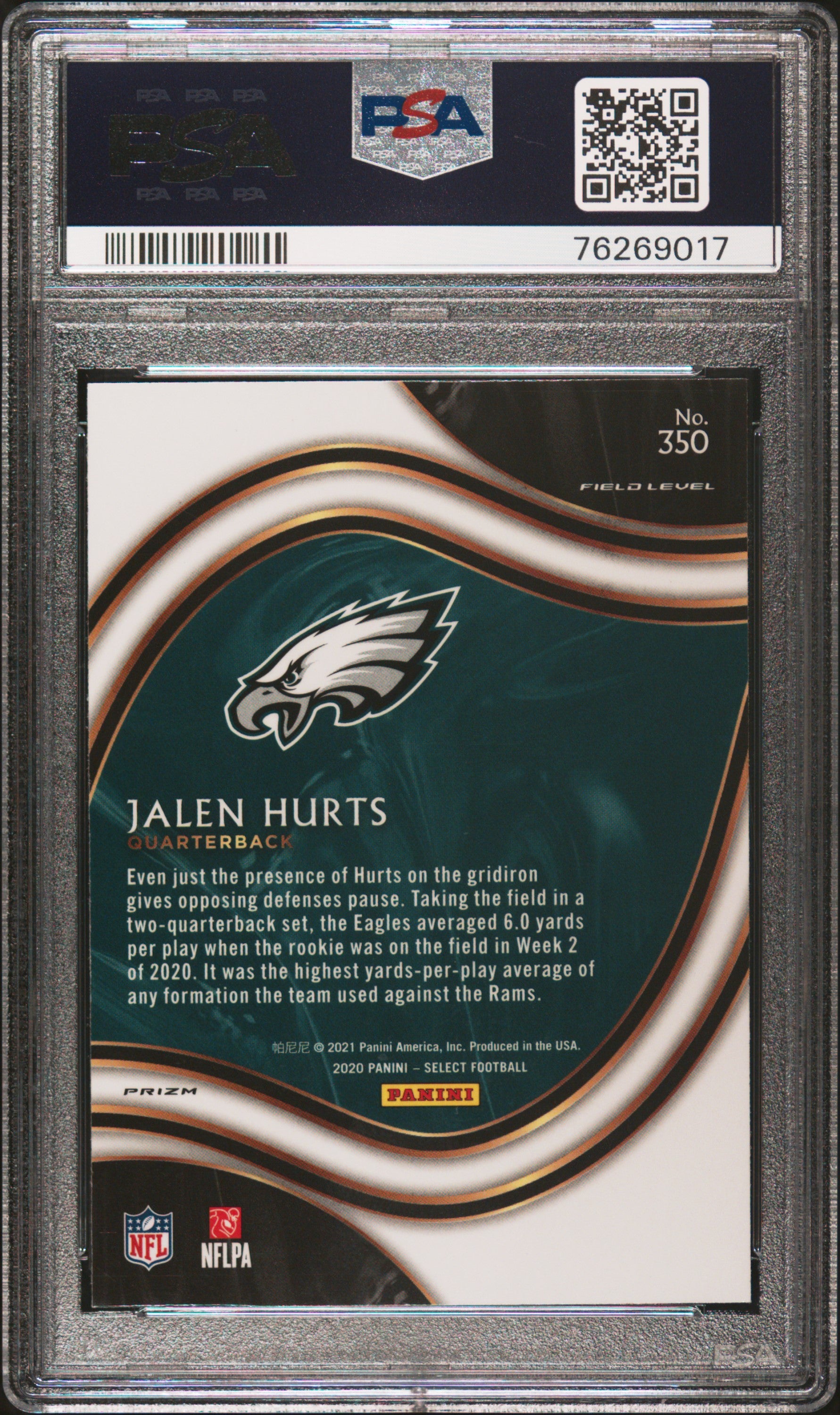 JALEN HURTS 2020 Panini Select Rookie Field Level Silver Prizm #350 PS – Frank's Card Shop