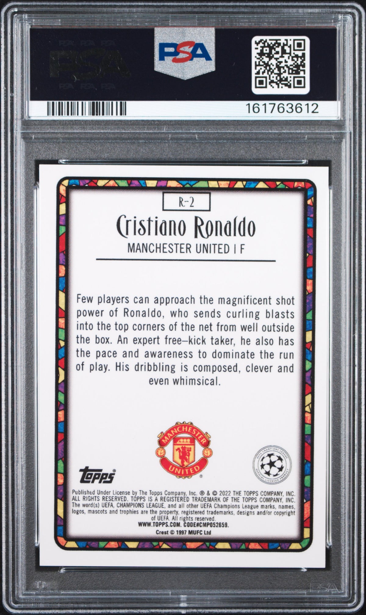 CRISTIANO RONALDO 2021-22 Topps Merlin Chrome UEFA Renaissance SSP #R2 PSA 9