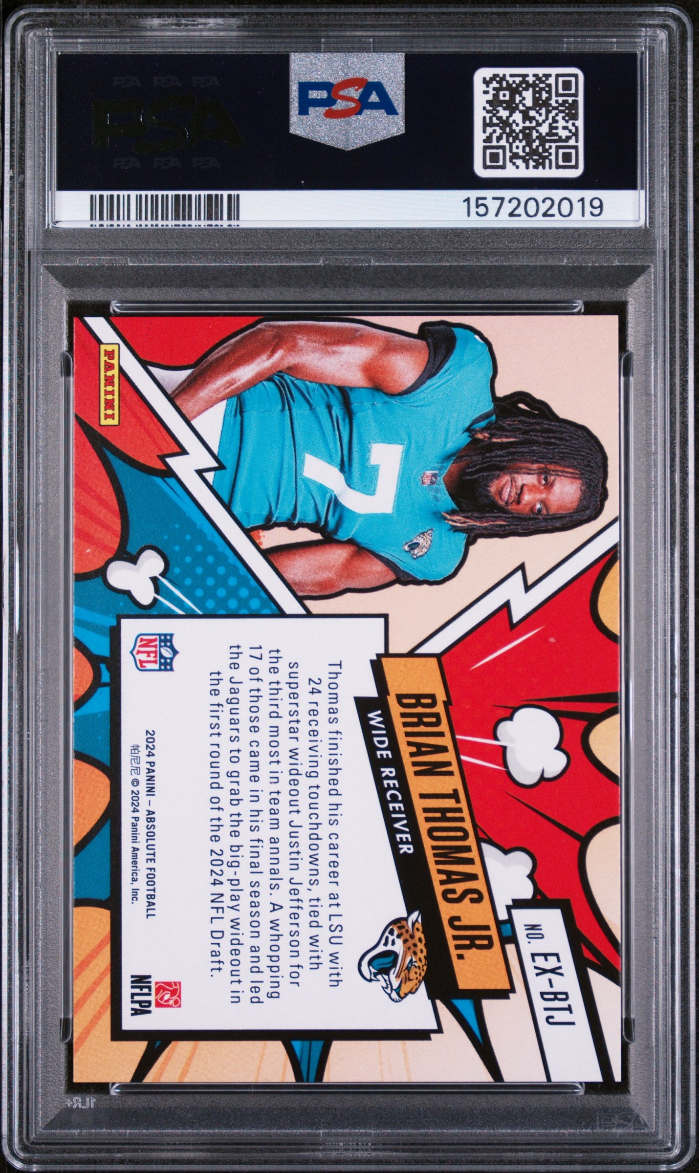 BRIAN THOMAS JR. 2024 Panini Absolute Rookie Explosive Case Hit SSP PSA 10