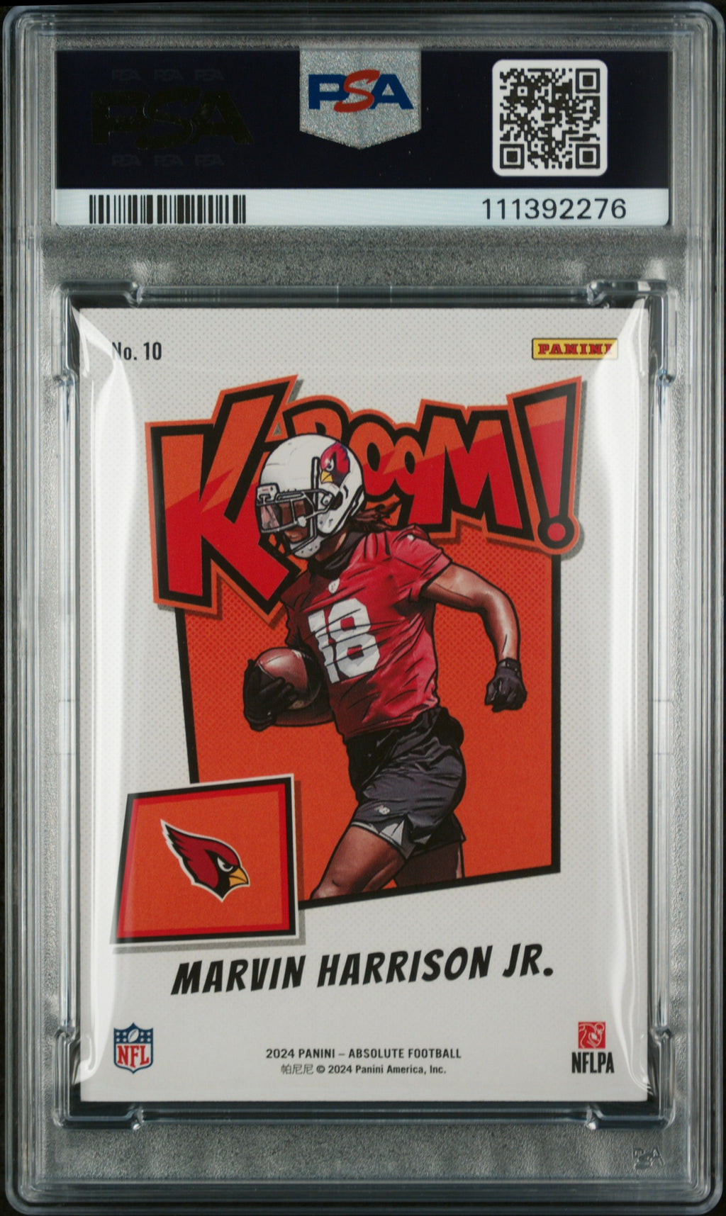 MARVIN HARRISON JR. 2024 Panini Absolute Kaboom Rookie Case Hit SSP #10 PSA 9