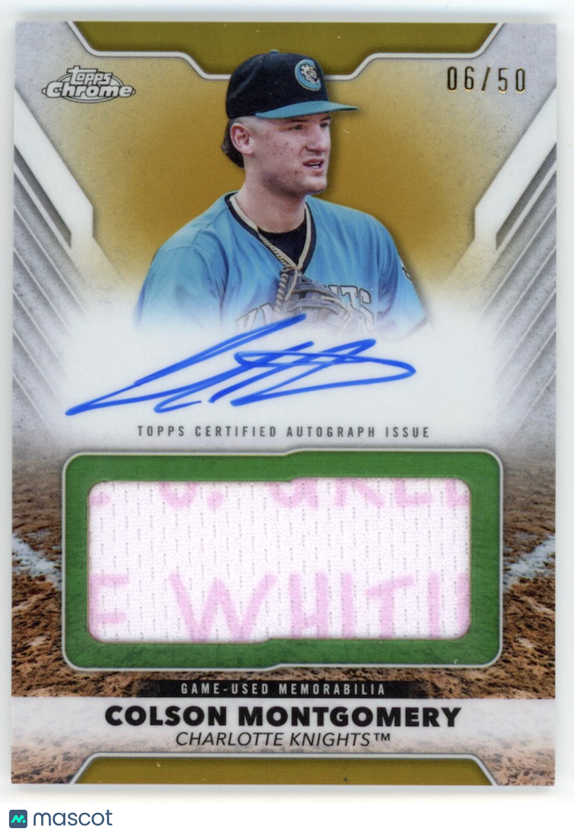 COLSON MONTGOMERY 2025 Topps Pro Debut Chrome Patch Auto Gold Refractor /50