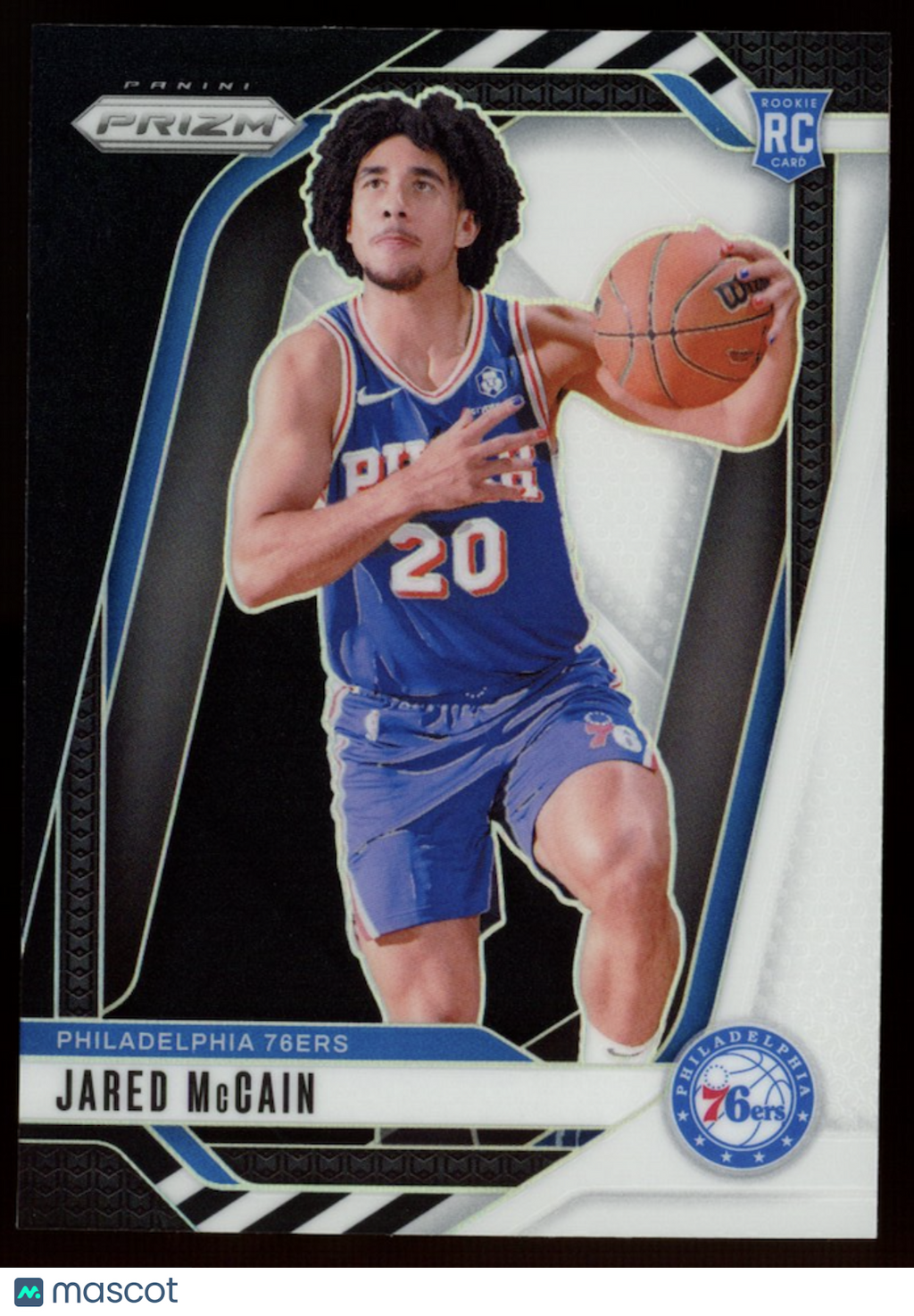JARED MCCAIN 2024-25 Panini Prizm Black White Panda SSP Rookie #222 76ers