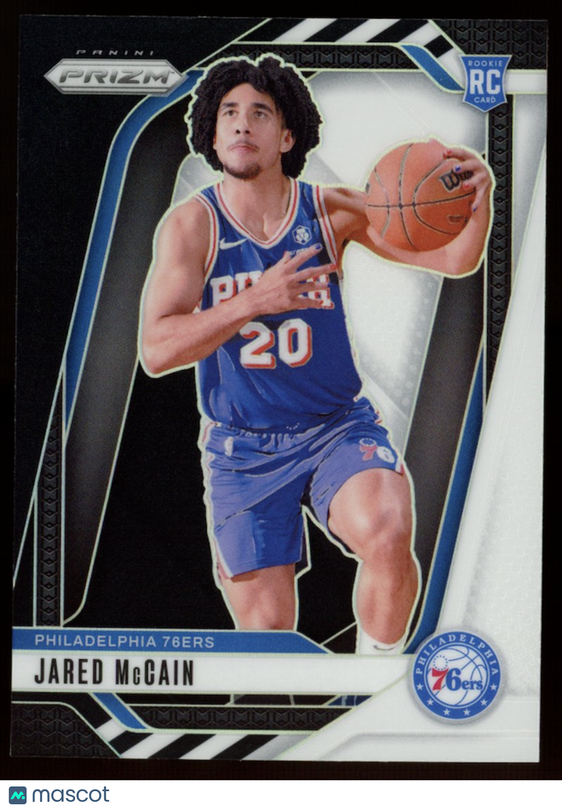 JARED MCCAIN 2024-25 Panini Prizm Black White Panda SSP Rookie #222 76ers