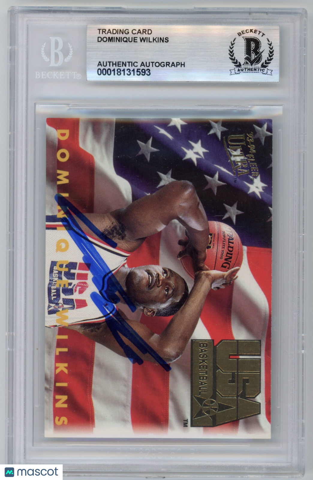 DOMINIQUE WILKINS 1993-94 Fleer Ultra BGS Authentic Auto Signed #371 Team USA