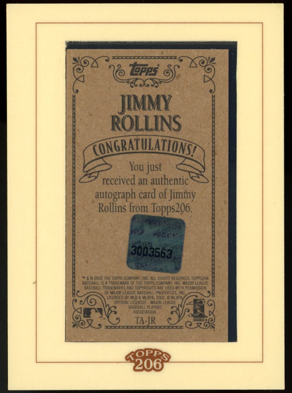 JIMMY ROLLINS 2002 Topps 206 Framed Mini Auto #TA-JR Philadelphia Phillies