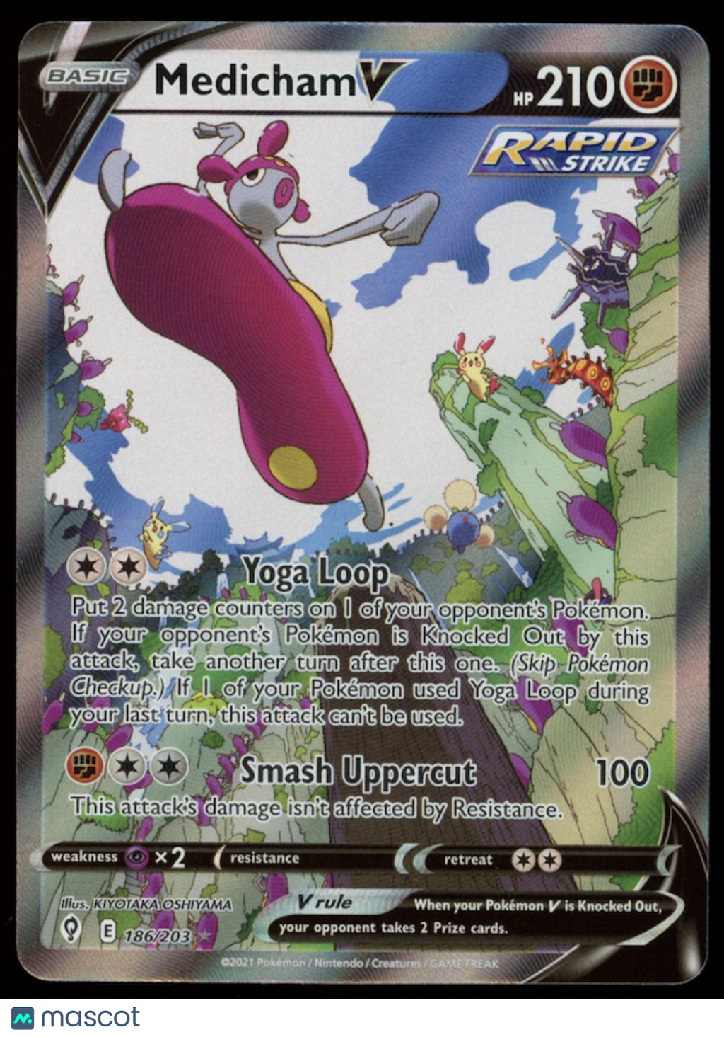 MEDICHAM V 2021 Pokemon Evolving Skies Alternate Full Art Ultra Rare #186/203