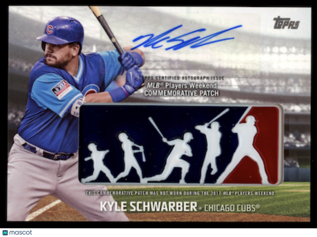 KYLE SCHWARBER 2018 Topps Series One Players Weekend Patch Auto /10 #PWP-KC Cubs