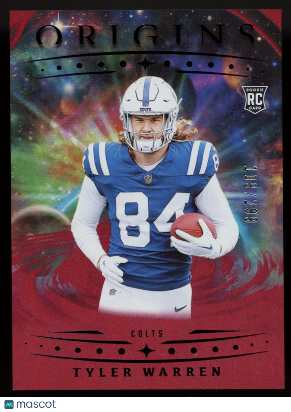 TYLER WARREN 2025 Panini Origins Rookie Red Parallel /299 #135 Colts