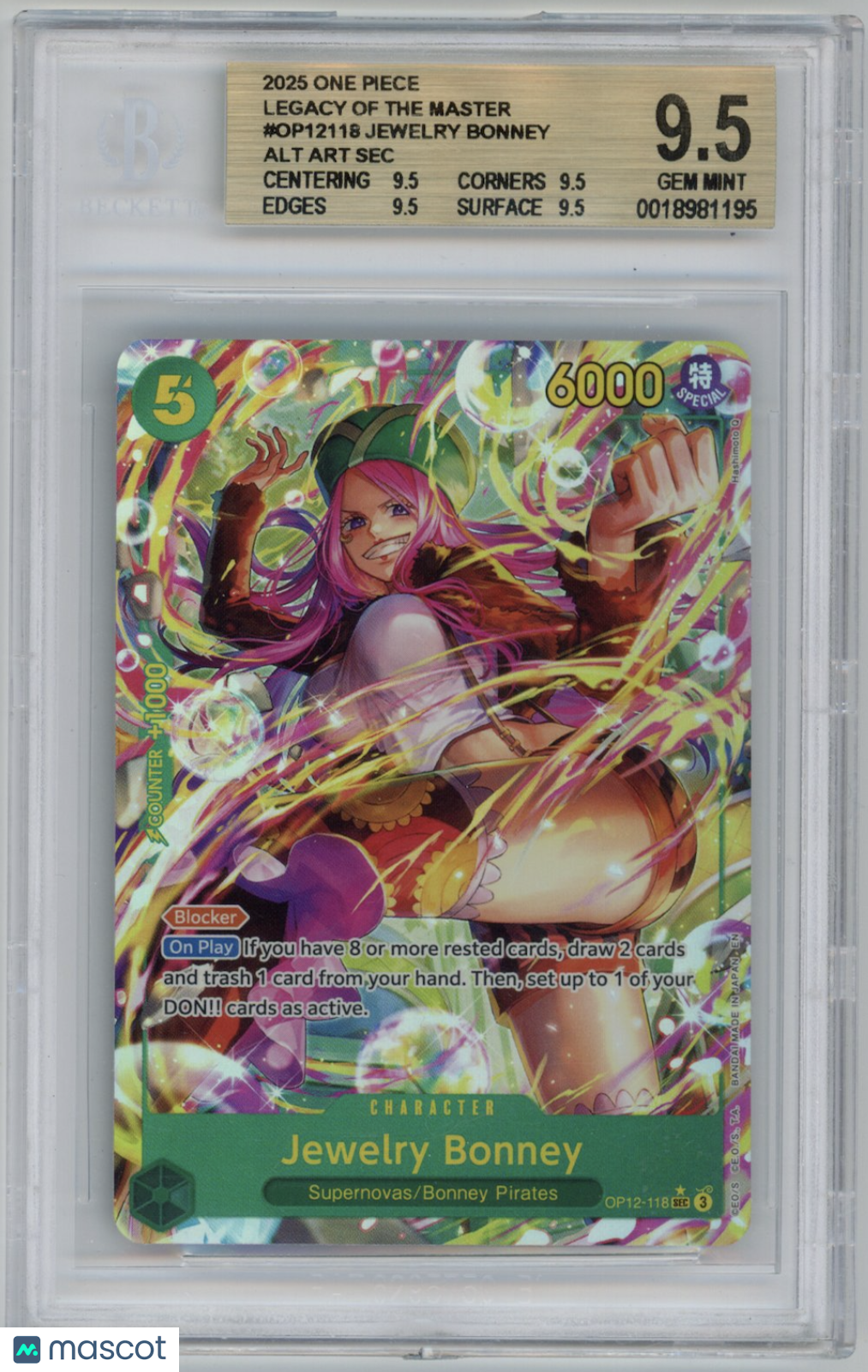 JEWELRY BONNEY 2025 One Piece Legacy of the Master OP12-118 Alt Art SEC BGS 9.5