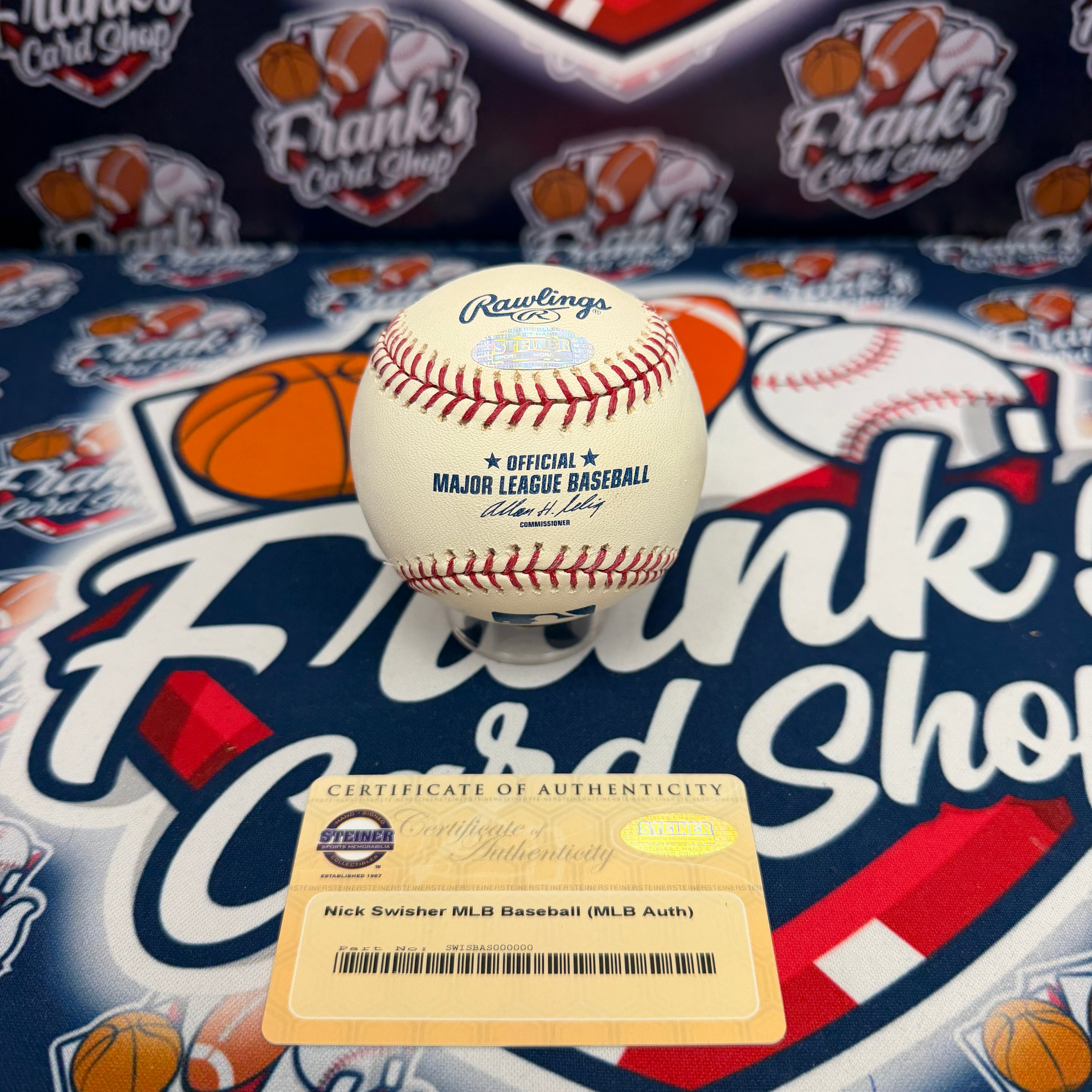 NICK SWISHER Signed Ball Rawlings Official Major League Baseball Steiner MLB COA