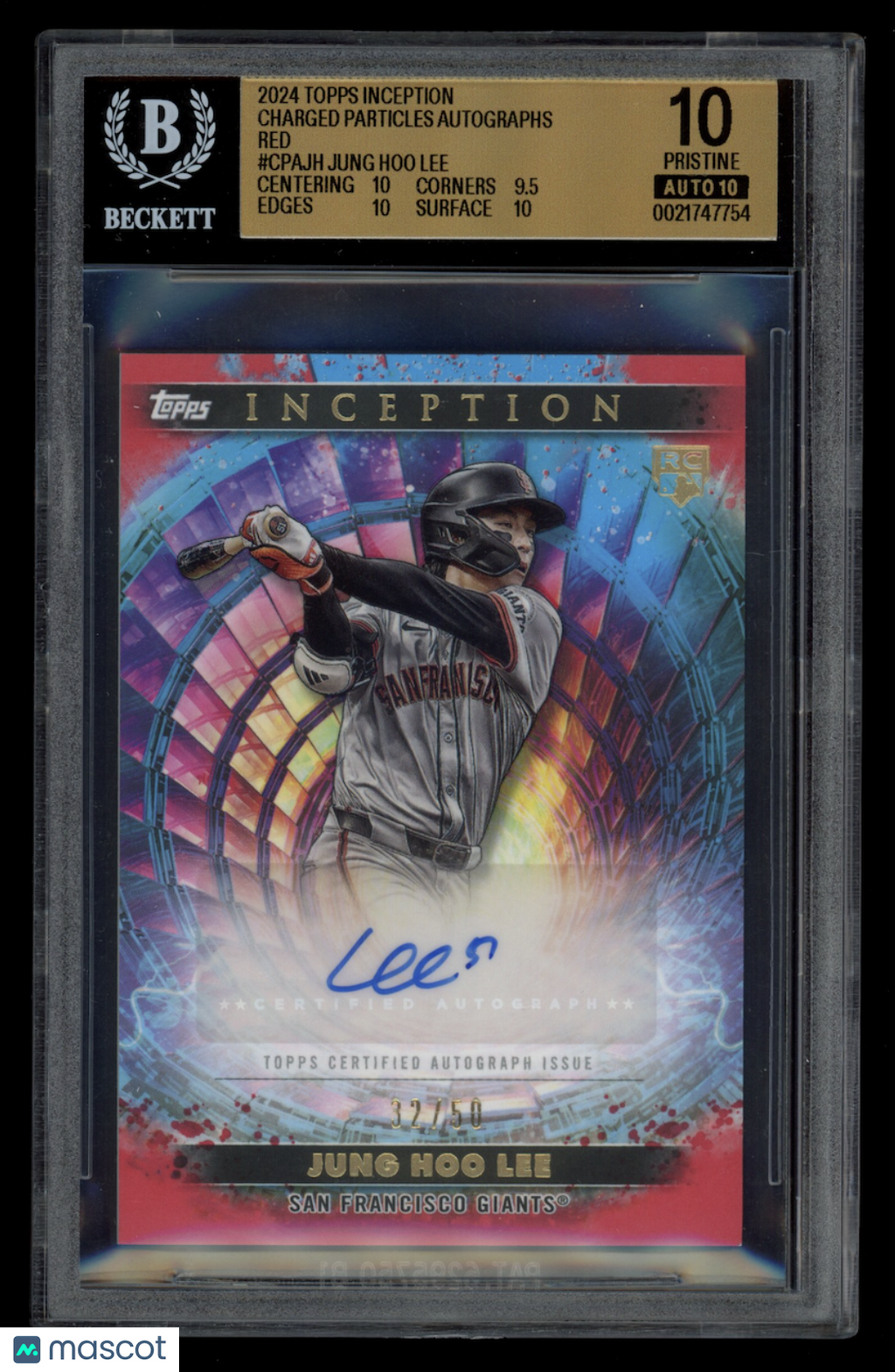 JUNG HOO LEE 2024 Topps Inception Charged Rookie Auto Red /50 #CPA-JH BGS 10