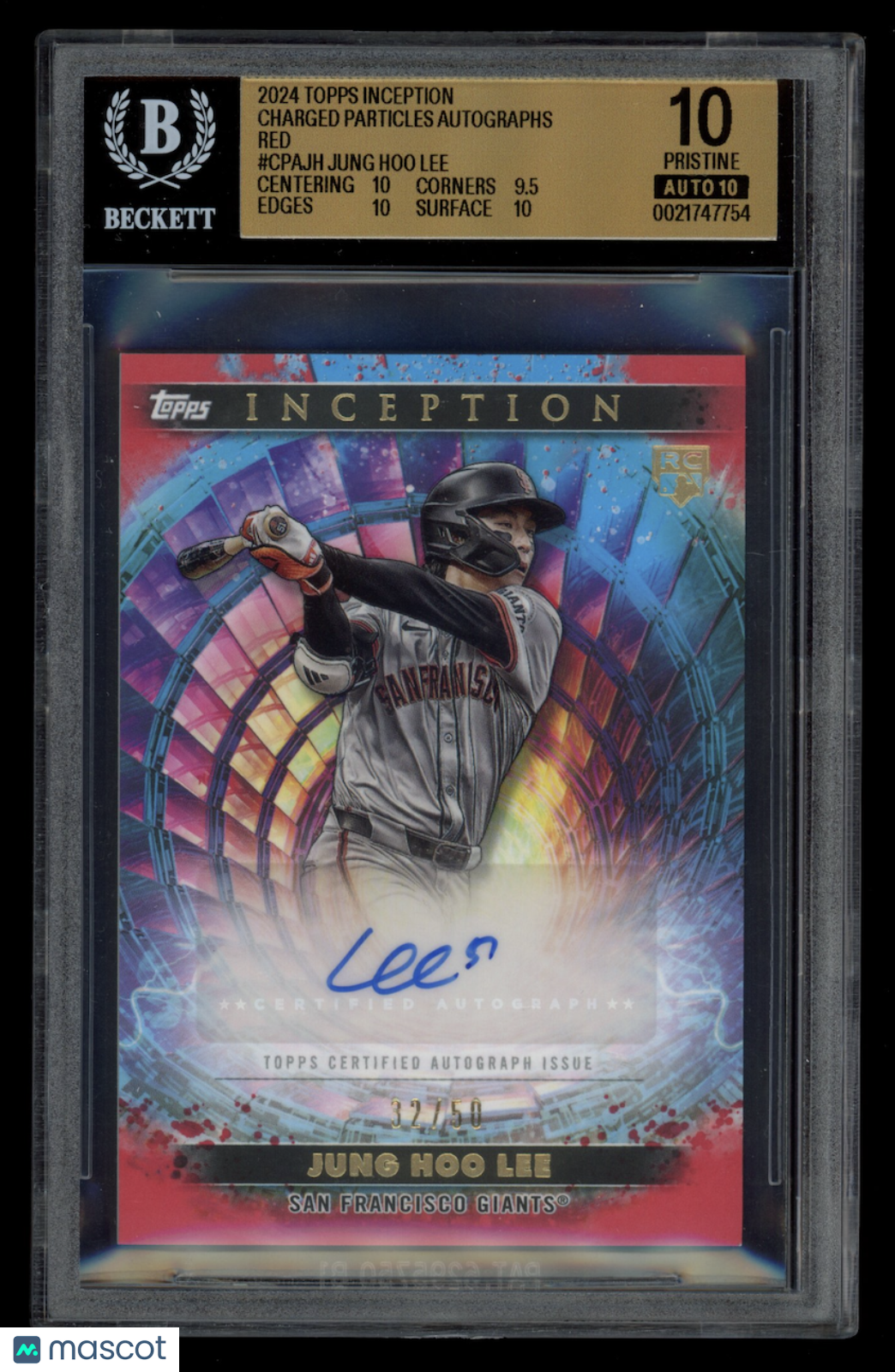 JUNG HOO LEE 2024 Topps Inception Charged Rookie Auto Red /50 #CPA-JH BGS 10