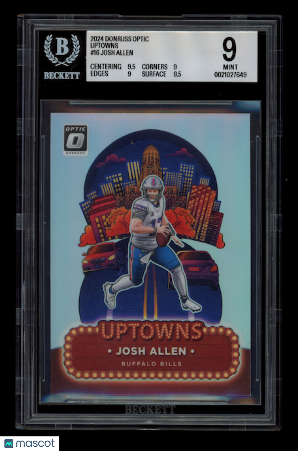 JOSH ALLEN 2024 Panini Donruss Optic Uptowns Case Hit SSP #16 BGS 9 Bills
