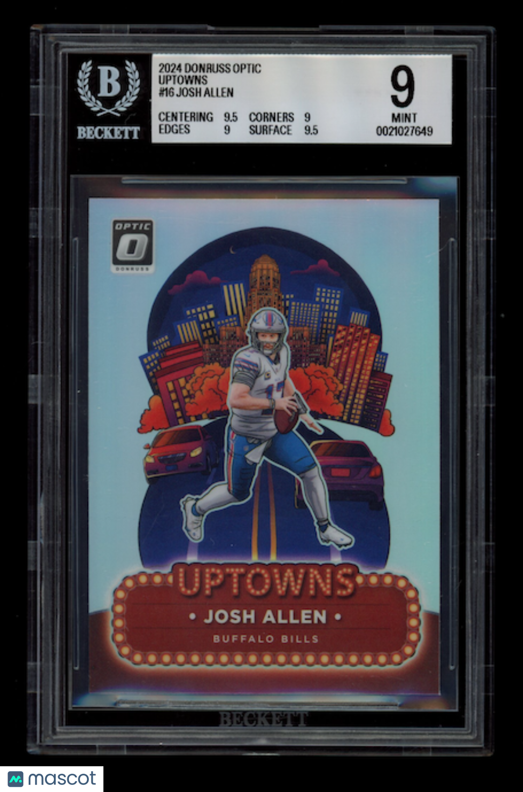 JOSH ALLEN 2024 Panini Donruss Optic Uptowns Case Hit SSP #16 BGS 9 Bills
