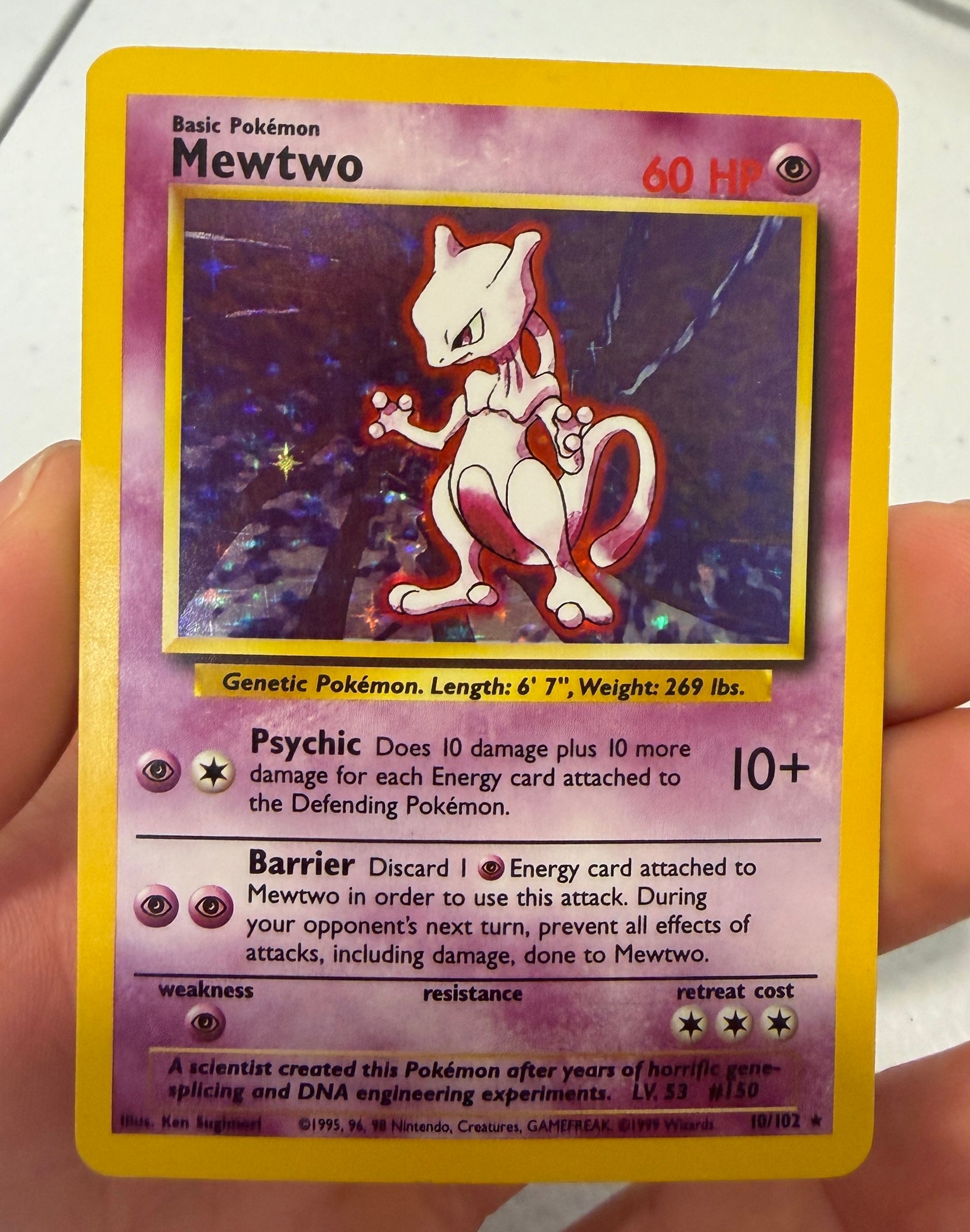 MEWTWO 1999 Pokemon Pokemon Base Set Holo Rare #10/102