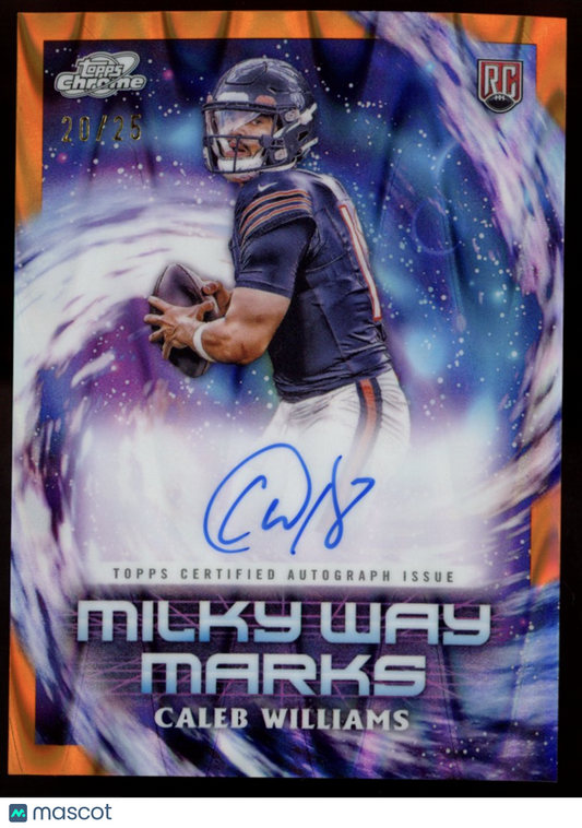 CALEB WILLIAMS 2024 Topps Cosmic Chrome Milky Way Orange Refractor Auto /25 RC