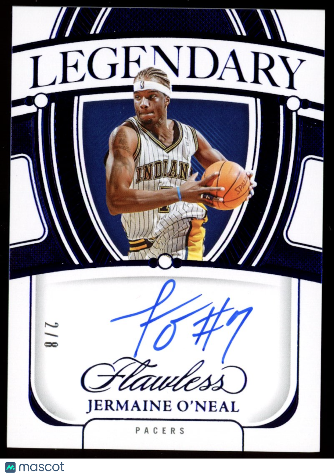 JERMAINE O'NEAL 2023-24 Panini Flawless Legendary Signatures Auto Blue /8 Pacers