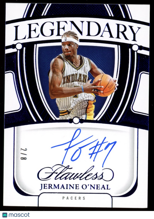 JERMAINE O'NEAL 2023-24 Panini Flawless Legendary Signatures Auto Blue /8 Pacers