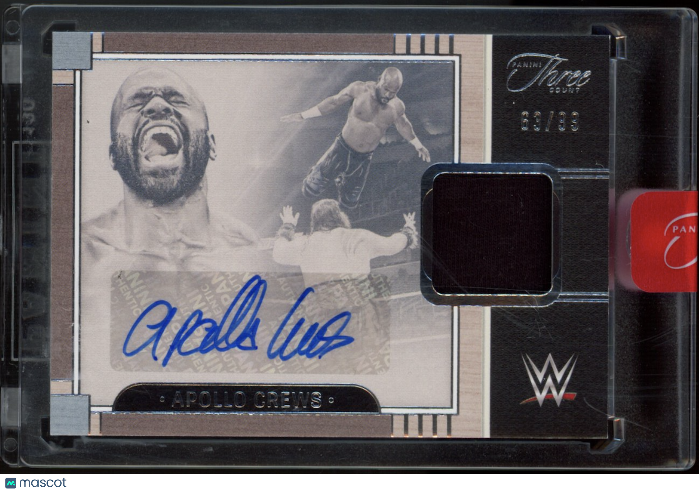 APOLLO CREWS 2024 Panini Three Count WWE Patch Auto /99 Smackdown #PM-ACR