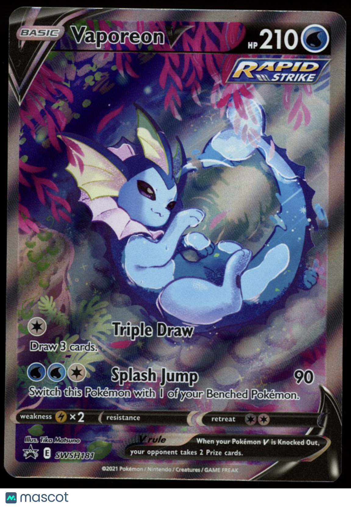 VAPOREON V 2021 Pokemon TCG Sword & Shield Black Star Promo #SWSH181
