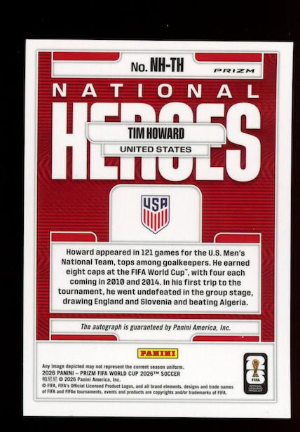 TIM HOWARD 2026 Panini Prizm FIFA World Cup National Heroes Auto Wave #NH-TH