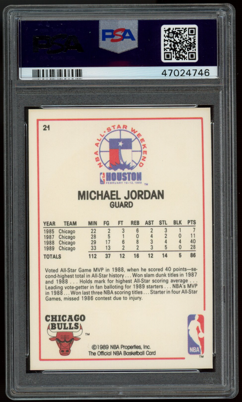 MICHAEL JORDAN 1989-90 NBA Hoops #21 '89 All Star Game PSA 9 MINT Bulls