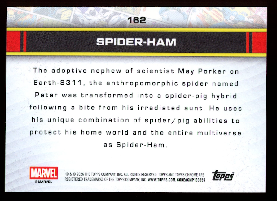 SPIDER-HAM 2026 Topps Chrome Marvel Human Torch Refractor /39 #162