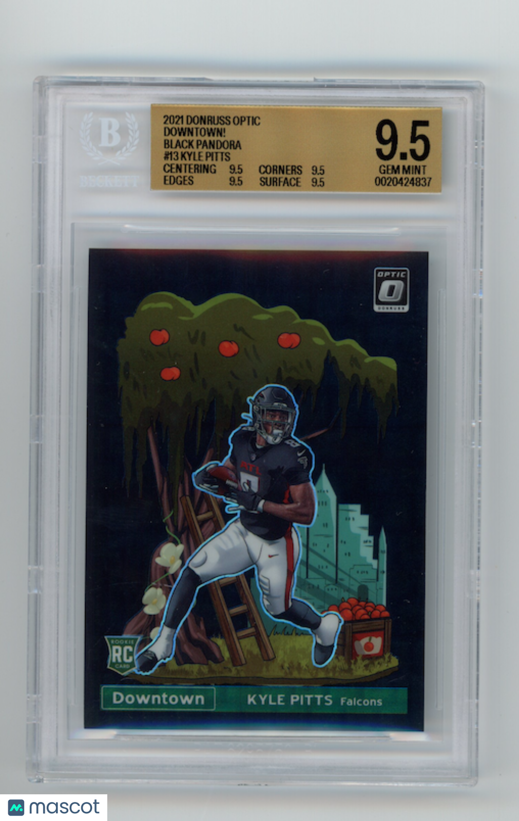 KYLE PITTS 2021 Donruss Optic Rookie Downtown Black Pandora /25 SSP #13 BGS 9.5