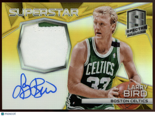 LARRY BIRD 2014-15 Panini Spectra Superstar Patch Auto Gold Prizm /10 Celtics