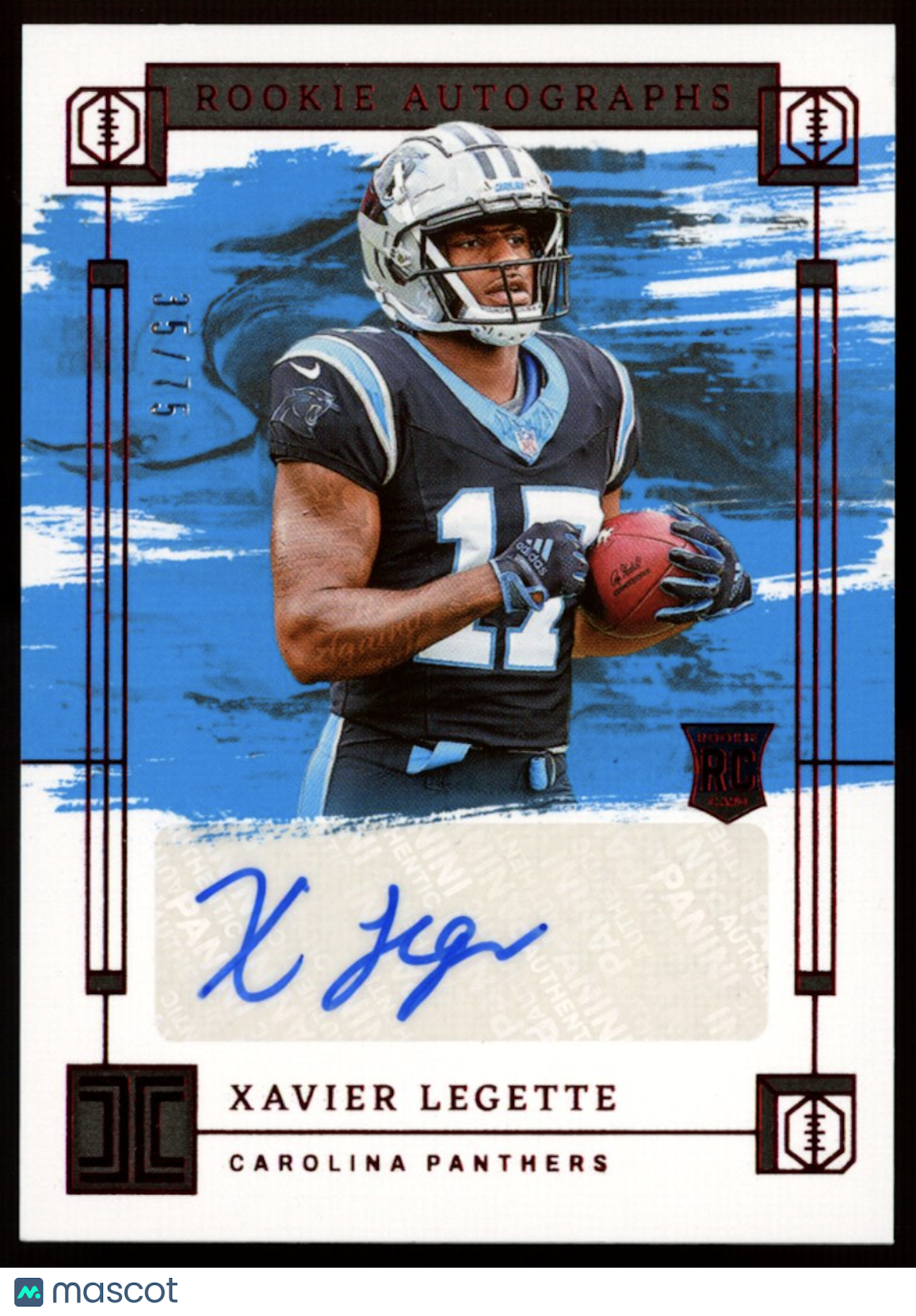 XAVIER LEGETTE 2024 Panini Impeccable Rookie Auto Red /75 #RA-XLE Panthers