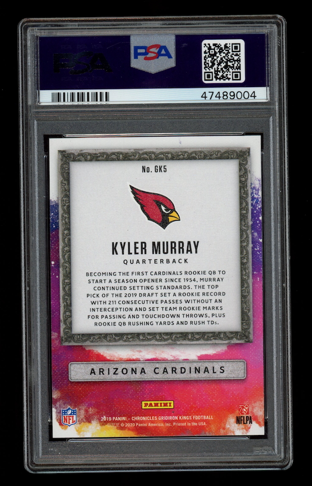 KYLER MURRAY 2019 Panini Chronicles Rookie Gridiron Kings #GK5 PSA 10 Cardinals