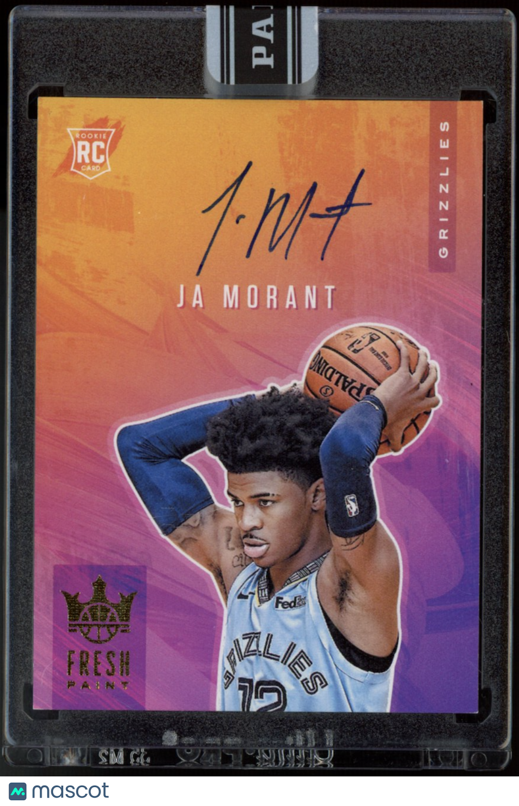 JA MORANT 2019-20 Panini Court Kings Fresh Paint Black Box 1/1 Rookie Auto